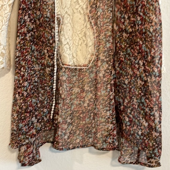 Judith March Anthropologie Women Cardigan Medium Lace Crochet Longline Floral - Picture 6 of 14